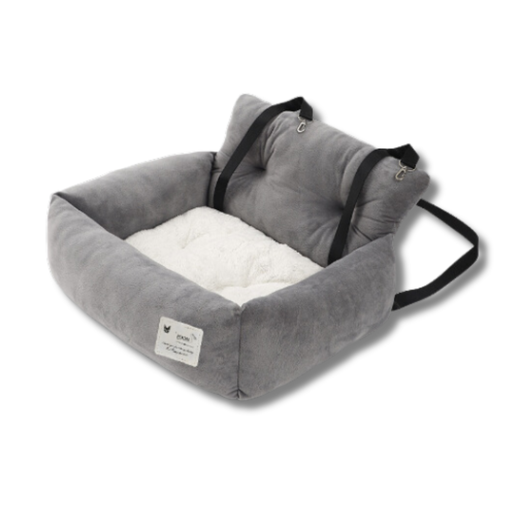 Honden auto stoeltje, blije snuitjes