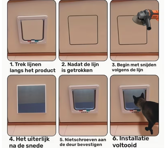 Kattenluik met Veiligheidsslot voor Katten en Kleine Honden