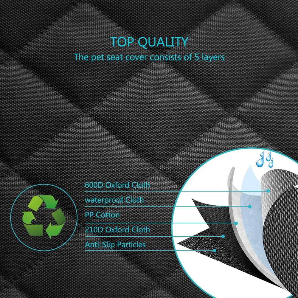 Topkwaliteit honden autodeken met 5 lagen en antislip