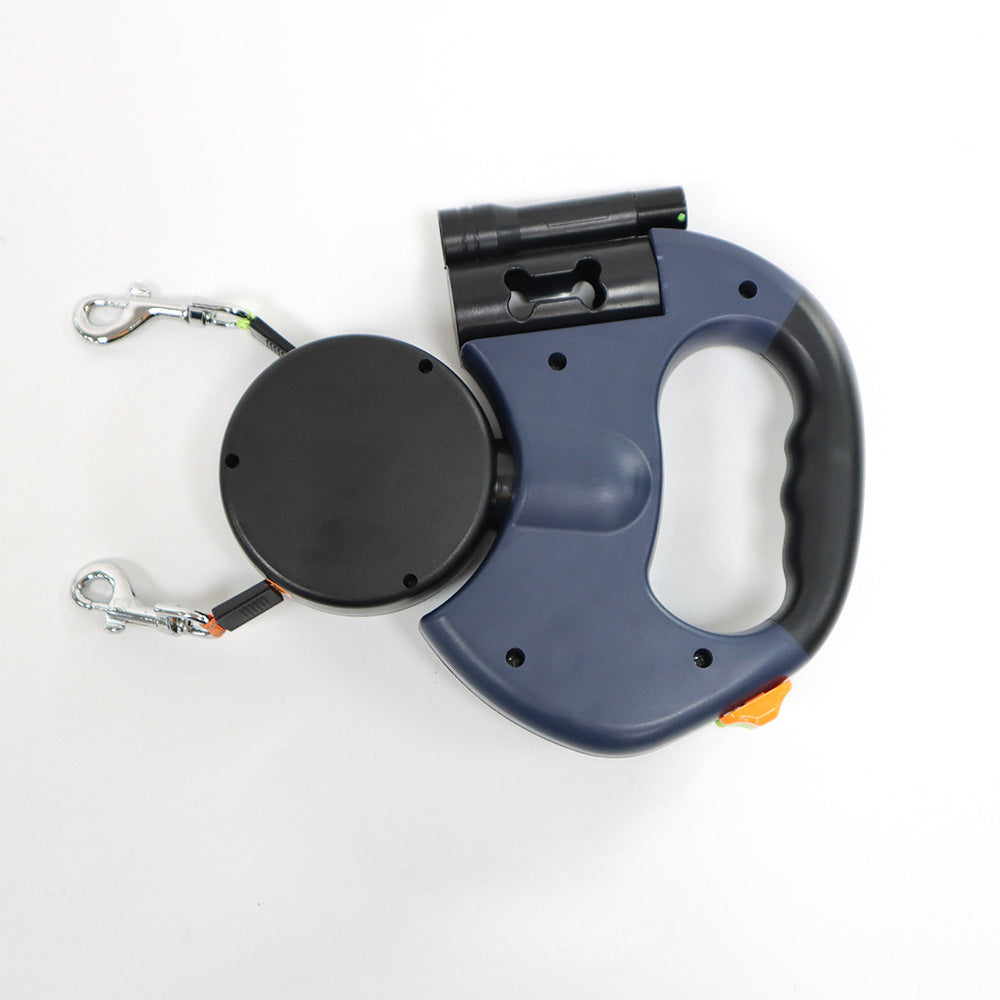 dubbele hondenriem blauw Blije Snuitjes