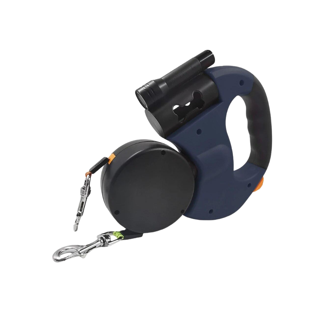 dubbele hondenriem blauw Blije Snuitjes