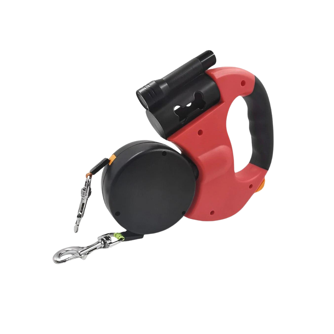 dubbele hondenriem rood Blije Snuitjes