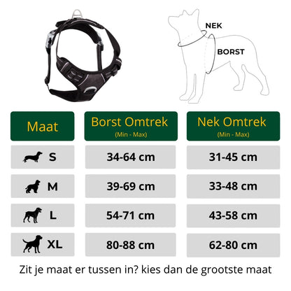 Maat‑keuzegids anti‑trek hondentuigje – S 34‑64 cm tot XL 80 ‑ 88cm – geschikt voor diverse rassen”