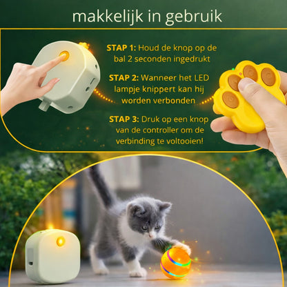 Interactieve kattenspeelbal met afstandsbediening, eenvoudig in gebruik voor actieve katten