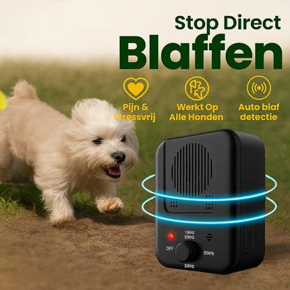 Barkbuddy_anti-blaf_apparaat stopt direct het blaffen van u hond. zonder pijn voor de hond zelf. een perfecte oplossing als je ook tegen dierenleed bent