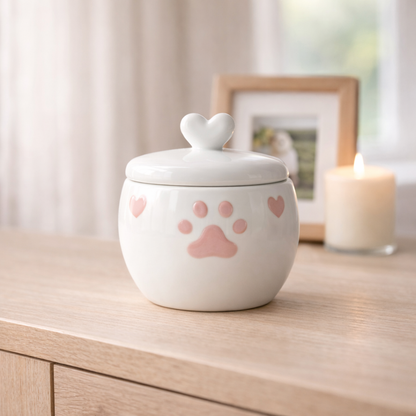 Keramische Dierenurn voor Hond of Kat – Witte Herinneringsurn