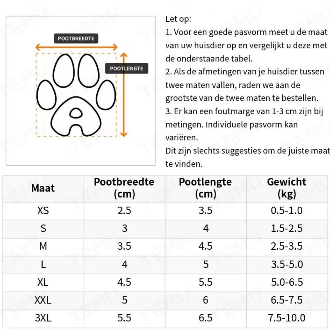 DryPaw™ Hondenschoentjes – Waterdichte Bescherming Voor Hondenpootjes