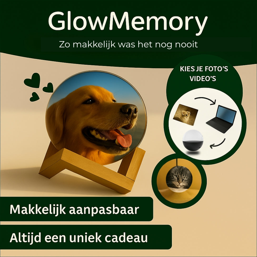 Glowmemory_makkelijk_aanpasbaar zo kan je verschillende foto´s in de glowmemory stoppen om van ze allemaal te genieten