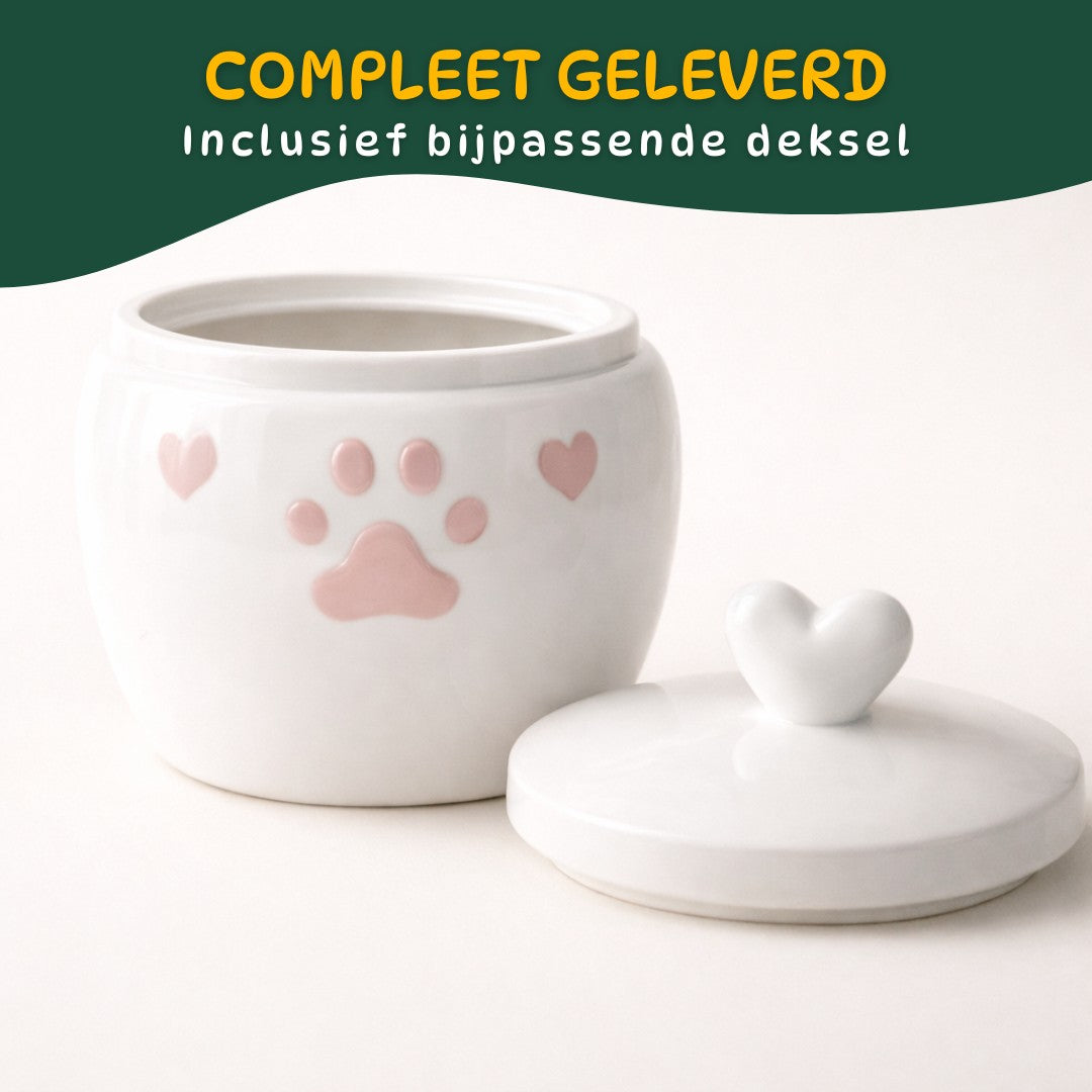 Keramische Dierenurn voor Hond of Kat – Witte Herinneringsurn