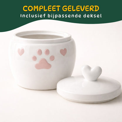 Keramische Dierenurn voor Hond of Kat – Witte Herinneringsurn