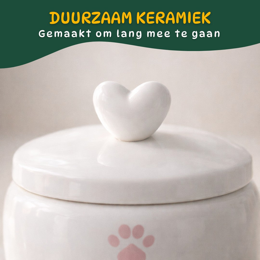 Keramische Dierenurn voor Hond of Kat – Witte Herinneringsurn