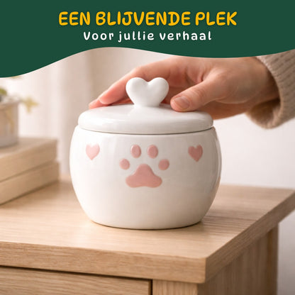 Keramische Dierenurn voor Hond of Kat – Witte Herinneringsurn