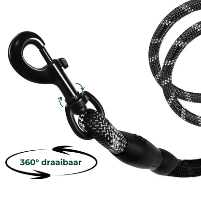 Reflecterende_Hondenriem_SoftGrip_Comfort_Veiligheid_360_draaibaar design met extra zware haak