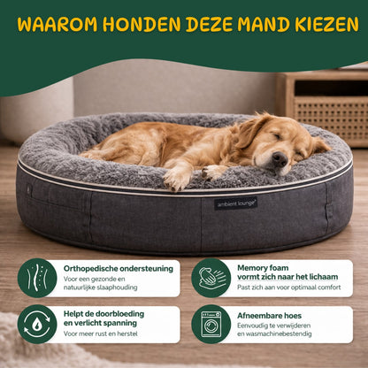 hondenmand detail stof en stiksel stevige rand zachte binnenkant premium kwaliteit