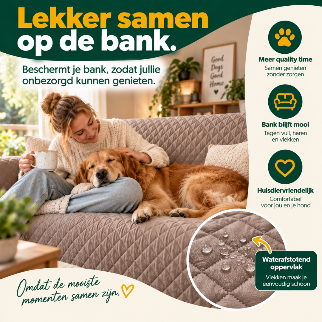 Waterafstotende bankbeschermer voor honden om samen comfortabel op de bank te genieten