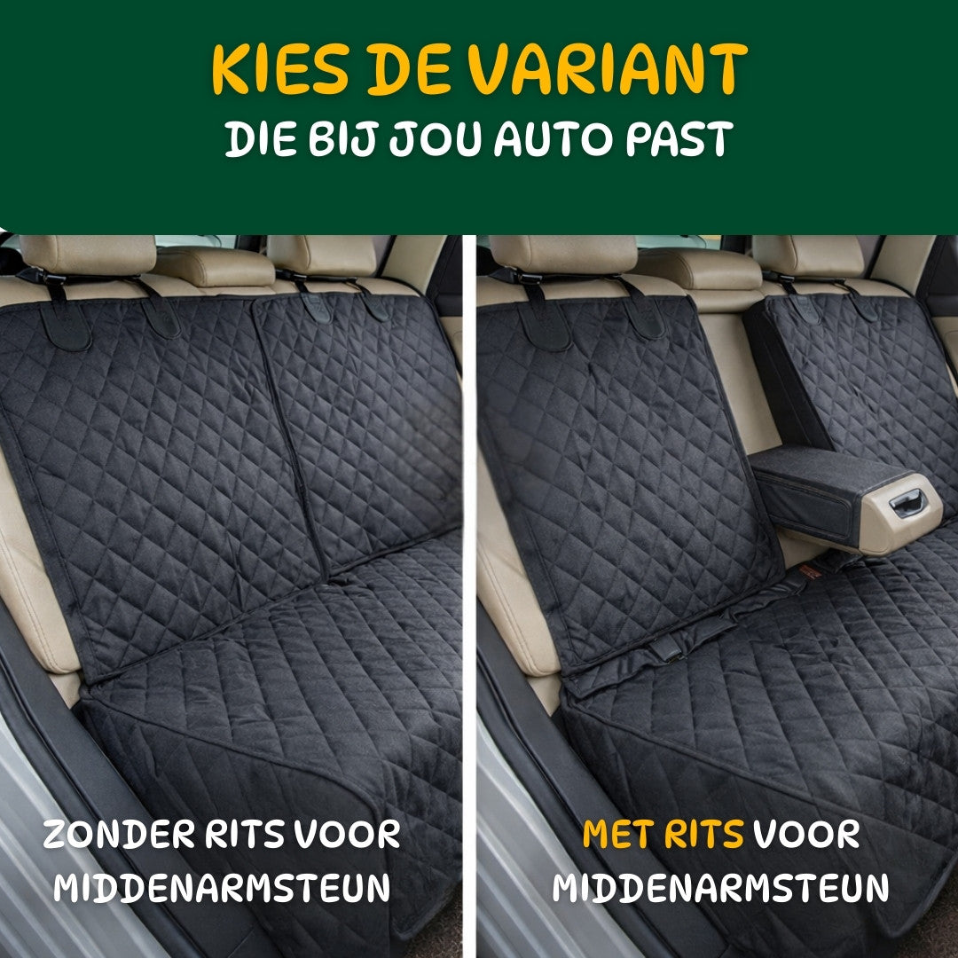 Honden autodeken achterbank met of zonder rits voor middenarmsteun