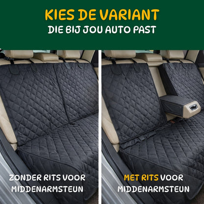 Honden autodeken achterbank met of zonder rits voor middenarmsteun