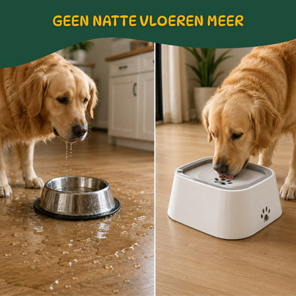 Anti-Knoei Drinkbak voor Honden - Houd Je Vloer Droog
