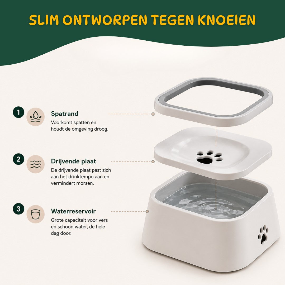 Anti-Knoei Drinkbak voor Honden - Houd Je Vloer Droog