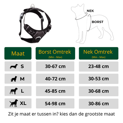Maat‑keuzegids anti‑trek hondentuigje – S 30‑67 cm tot XL 54 ‑ 98cm – geschikt voor diverse rassen”