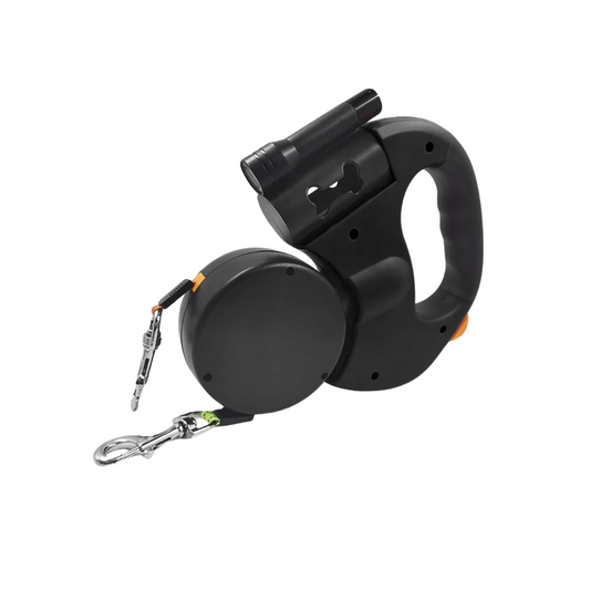 dubbele hondenriem zwart Blije Snuitjes