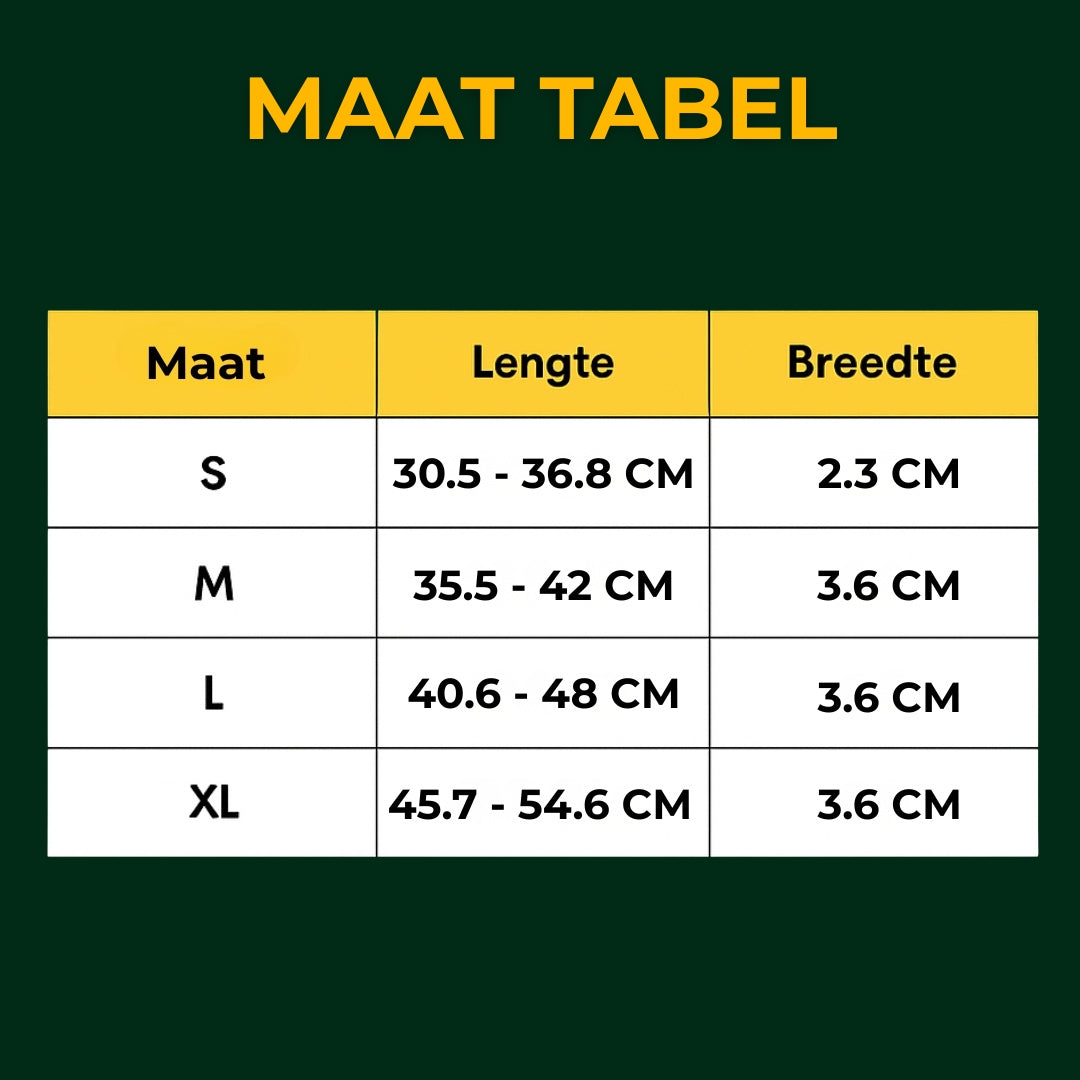 track_halsband_hond maatabel om te kijken welke maat geschikt is voor jou hond